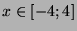 $ x\in[-4;4]$