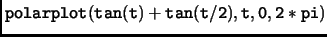 $\displaystyle \tt polarplot(tan(t)+tan(t/2),t,0,2*pi)$