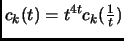 $c_k(t)=t^{4t}c_k(\frac{1}{t})$